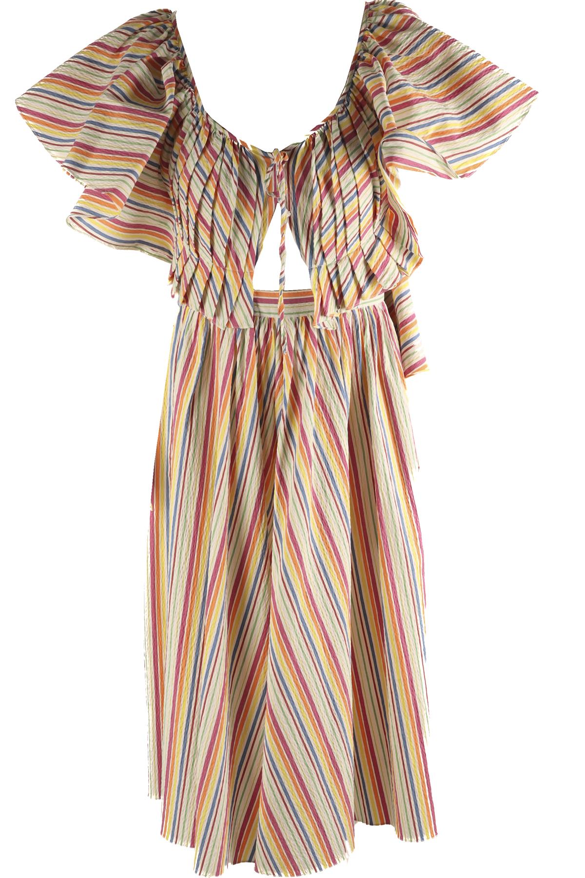 ROSIE ASSOULIN MULTI COTTON MIDI DRESS XSMALL