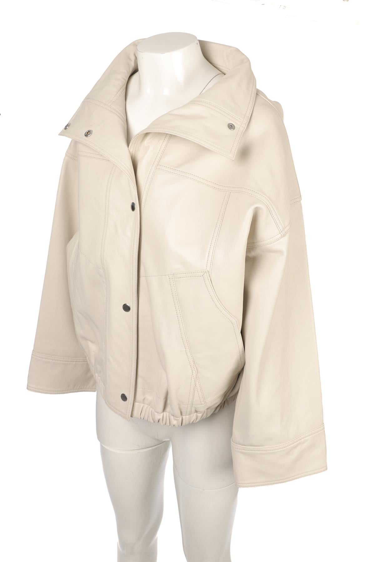 RÓHE ECRU LEATHER JACKET FR 36 UK 8