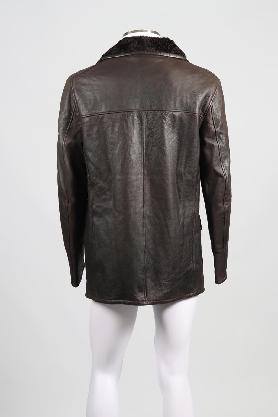 GUCCI MEN'S SHEARLING AND LEATHER COAT IT 54 UK/US CHEST 44