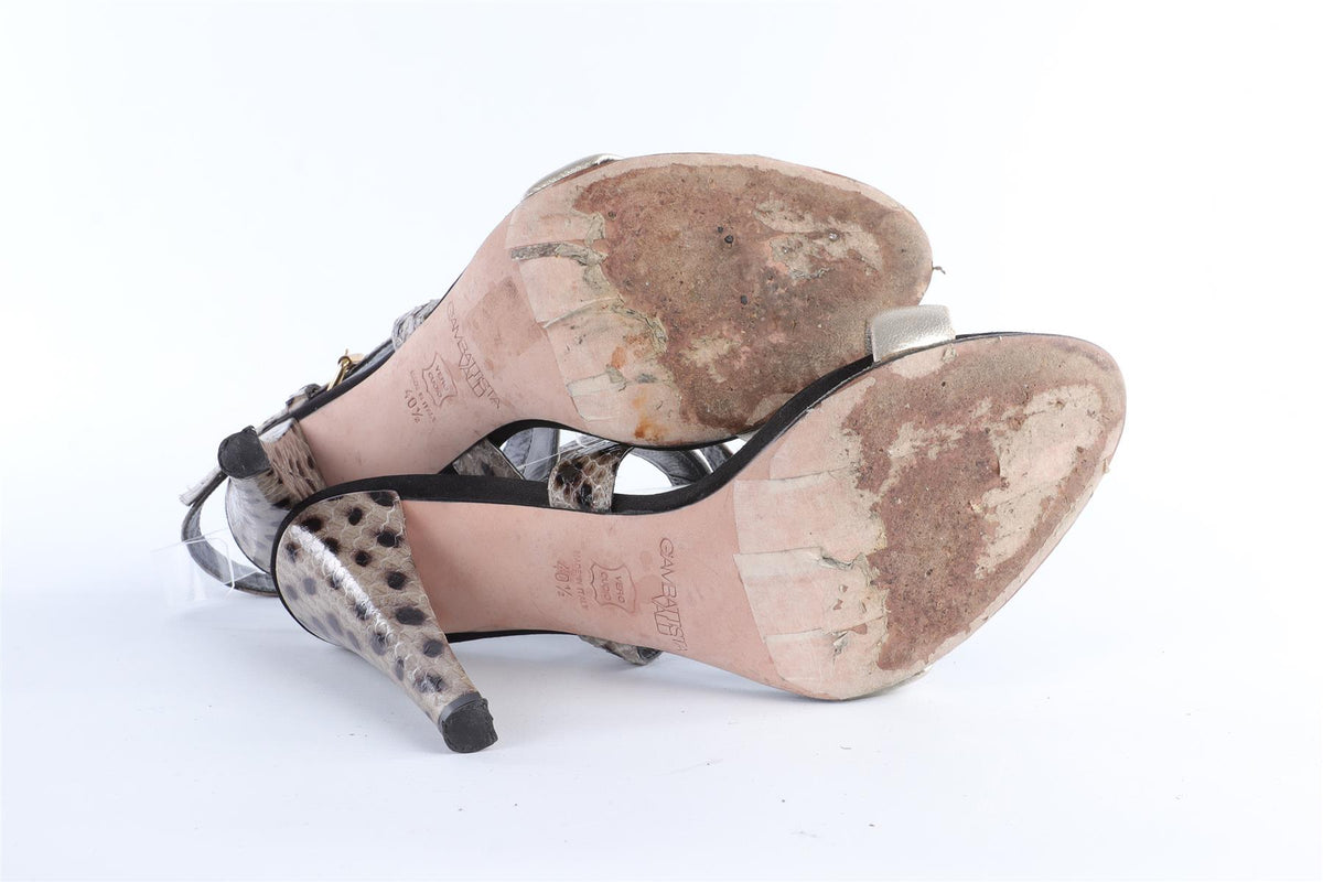 GIAMBATTISTA VALLI SILVER LEATHER HEELS