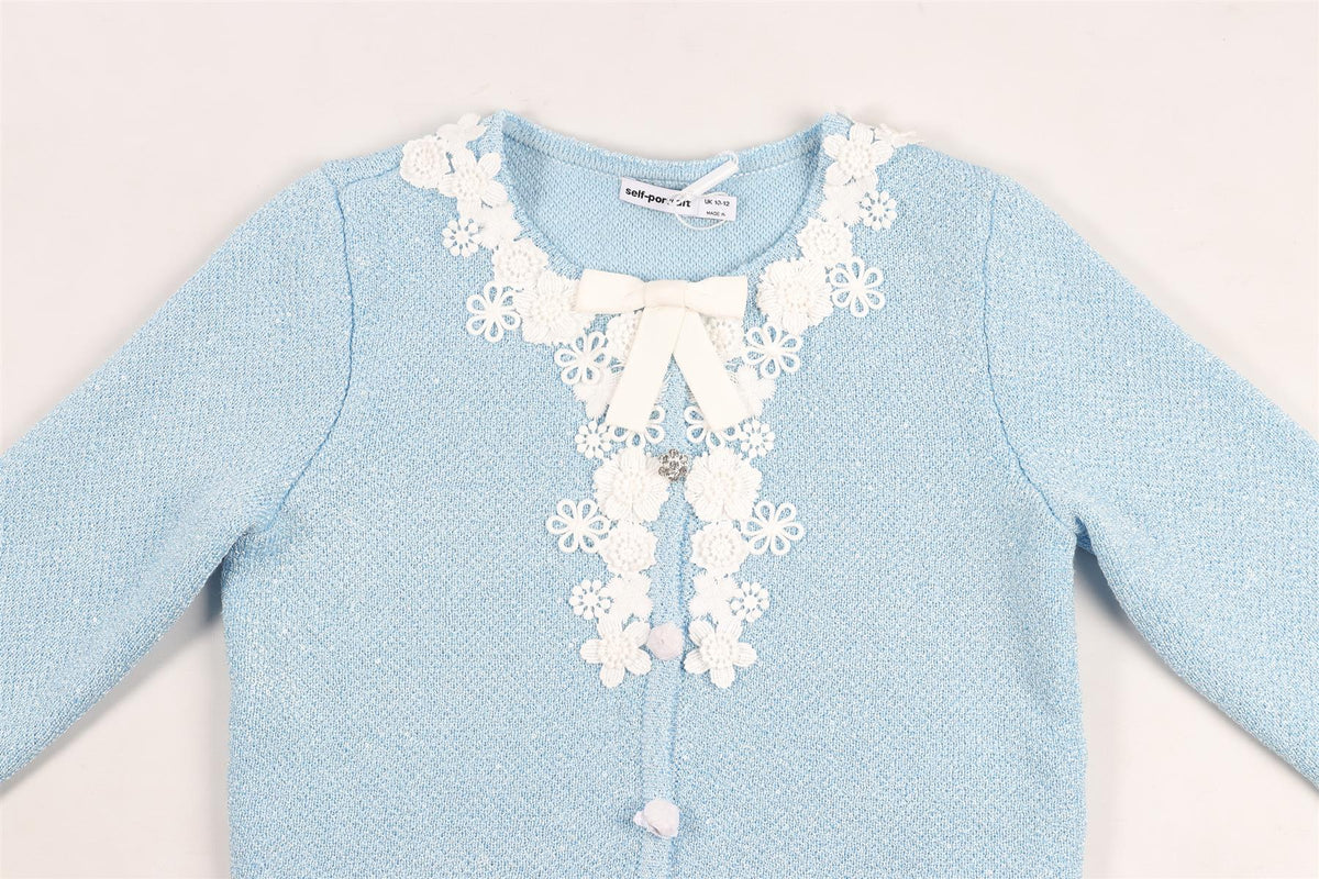 SELF-PORTRAIT BLUE KIDS GIRLS KNIT CARDIGAN 10-12 YEARS