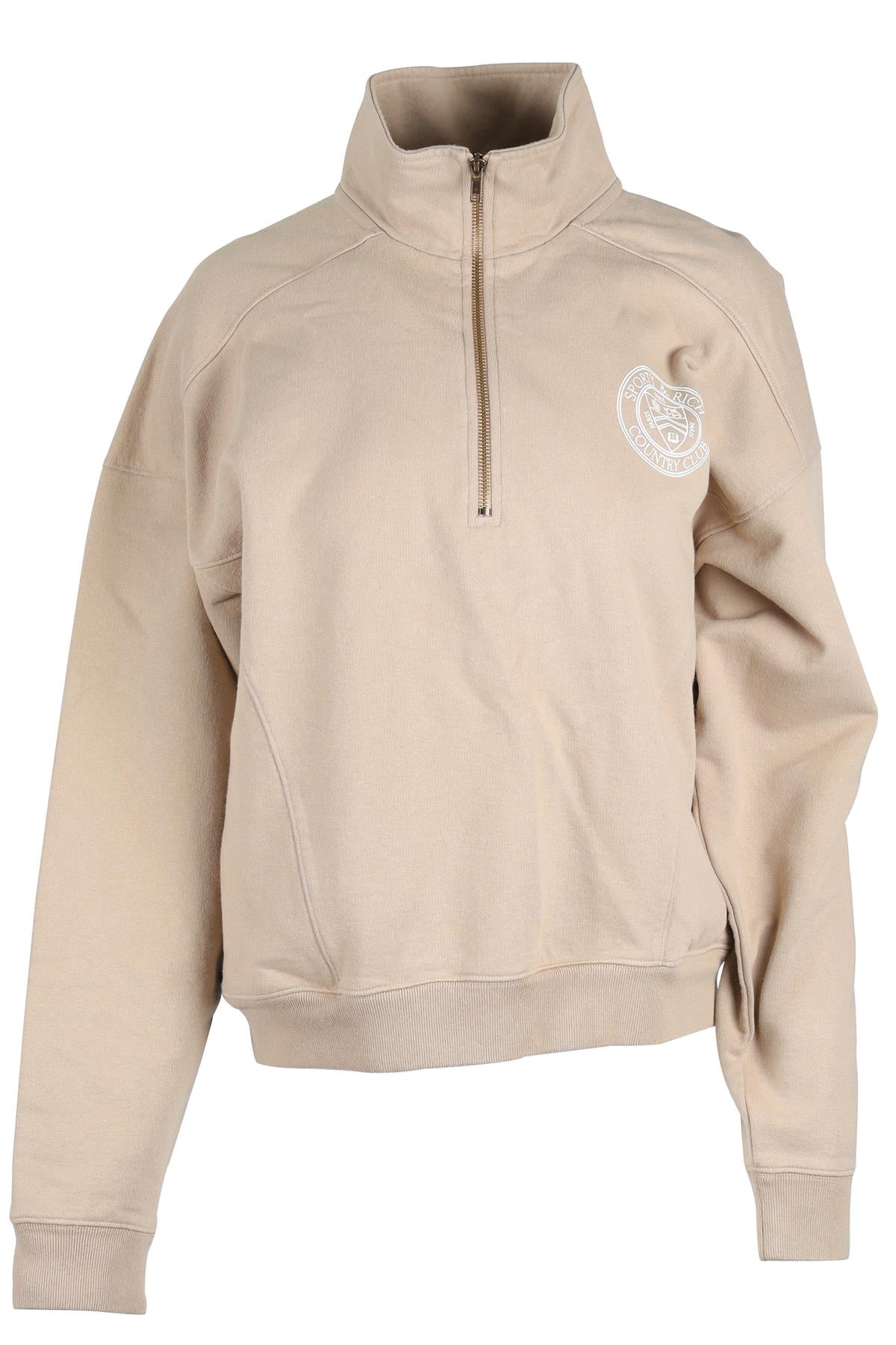 SPORTY & RICH BEIGE COTTON SWEATSHIRT MEDIUM