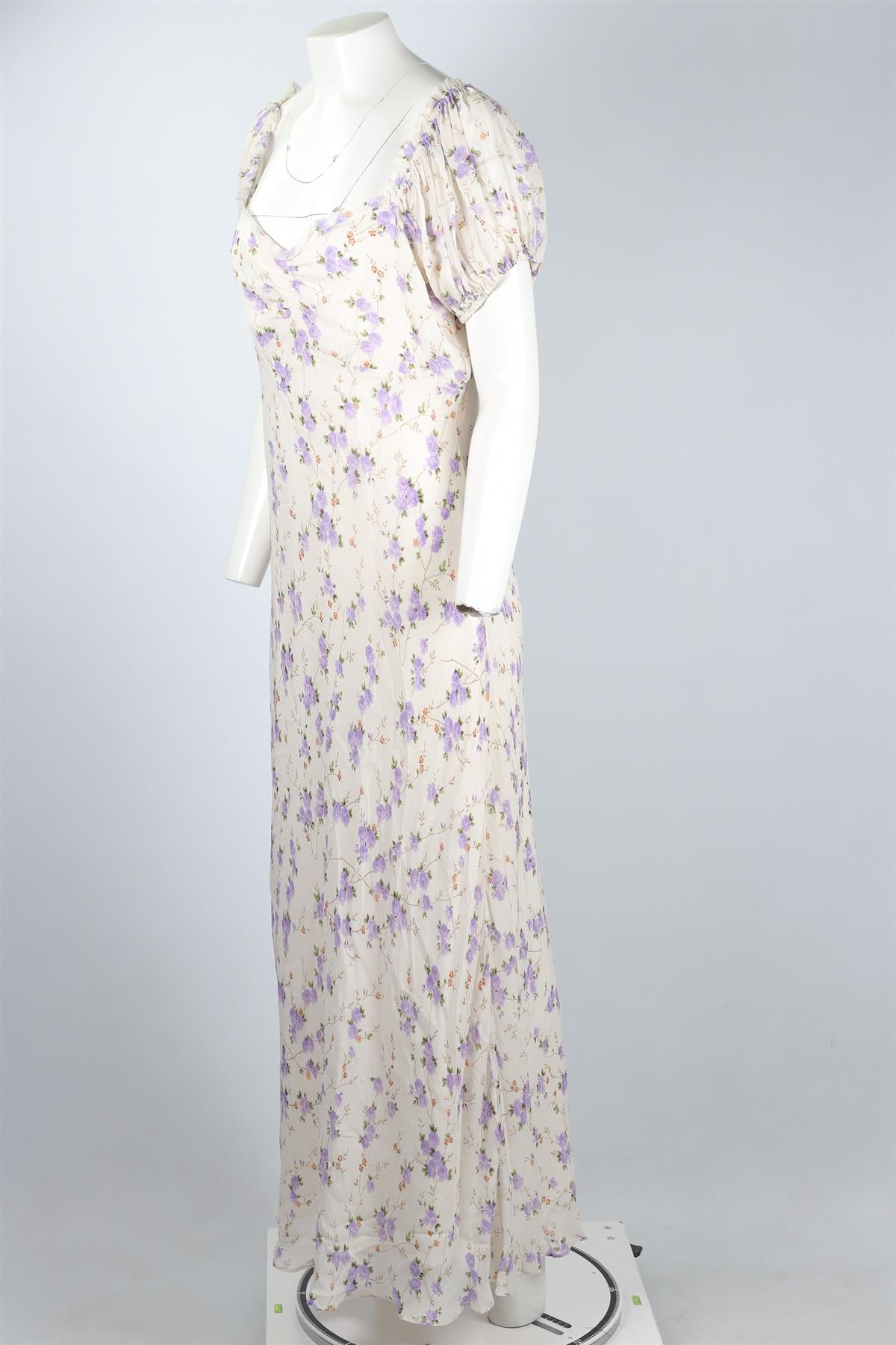 LOVESHACKFANCY CREAM CHIFFON MAXI DRESS LARGE
