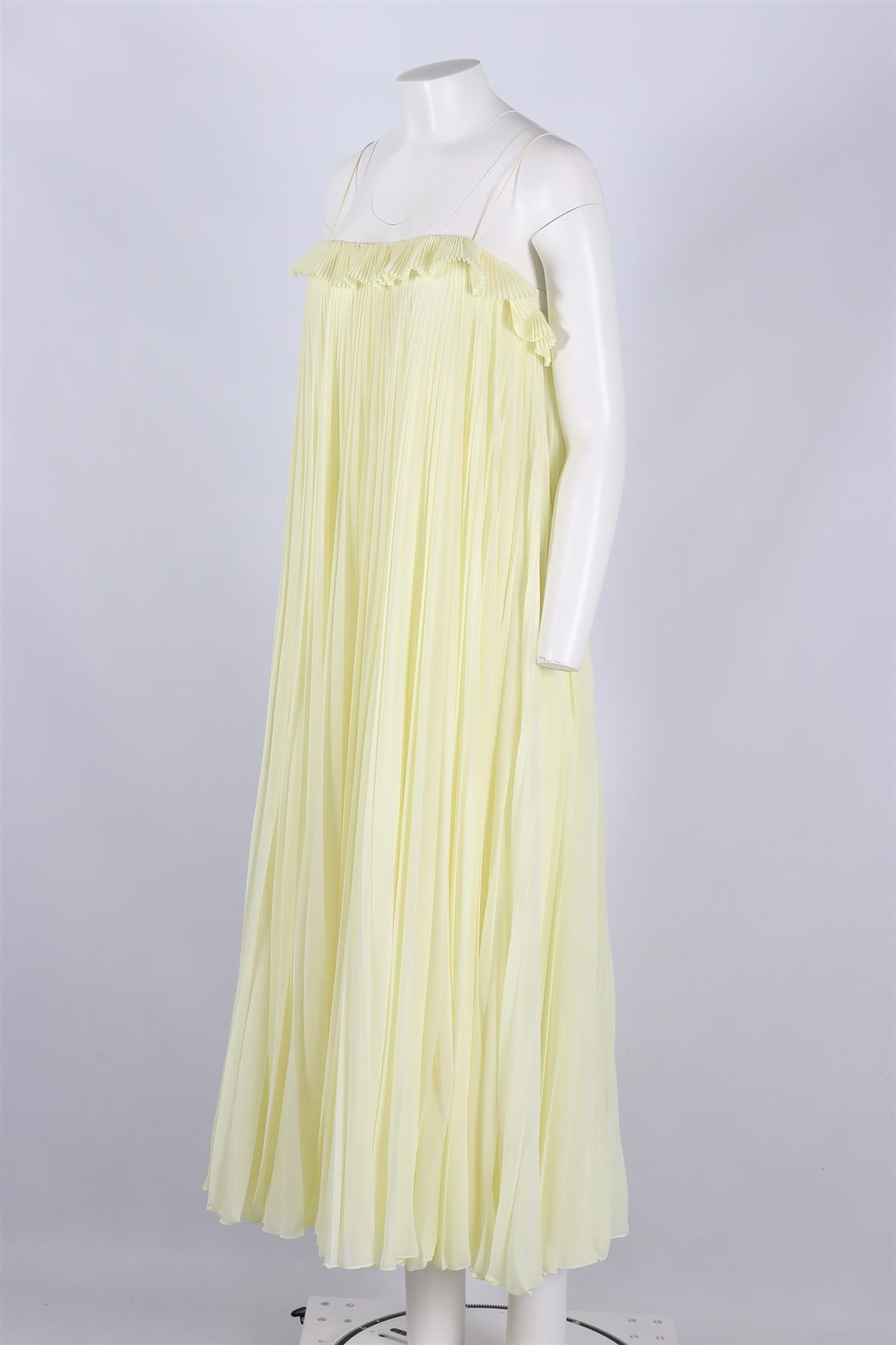 ADAM LIPPES YELLOW CHIFFON MAXI DRESS US 6 UK 10