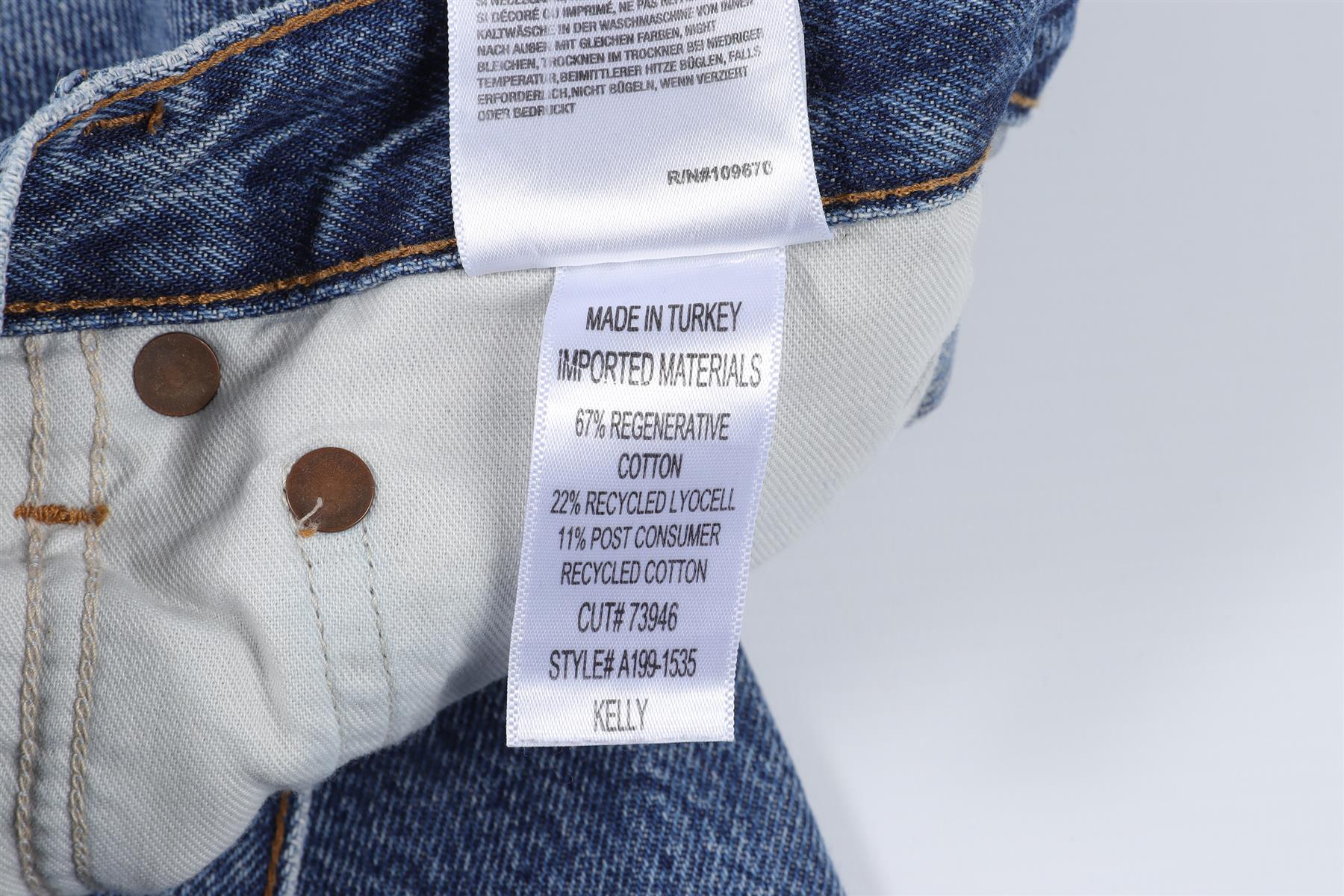 AGOLDE BLUE HIGH RISE STRAIGHT LEG JEANS W24 UK 6