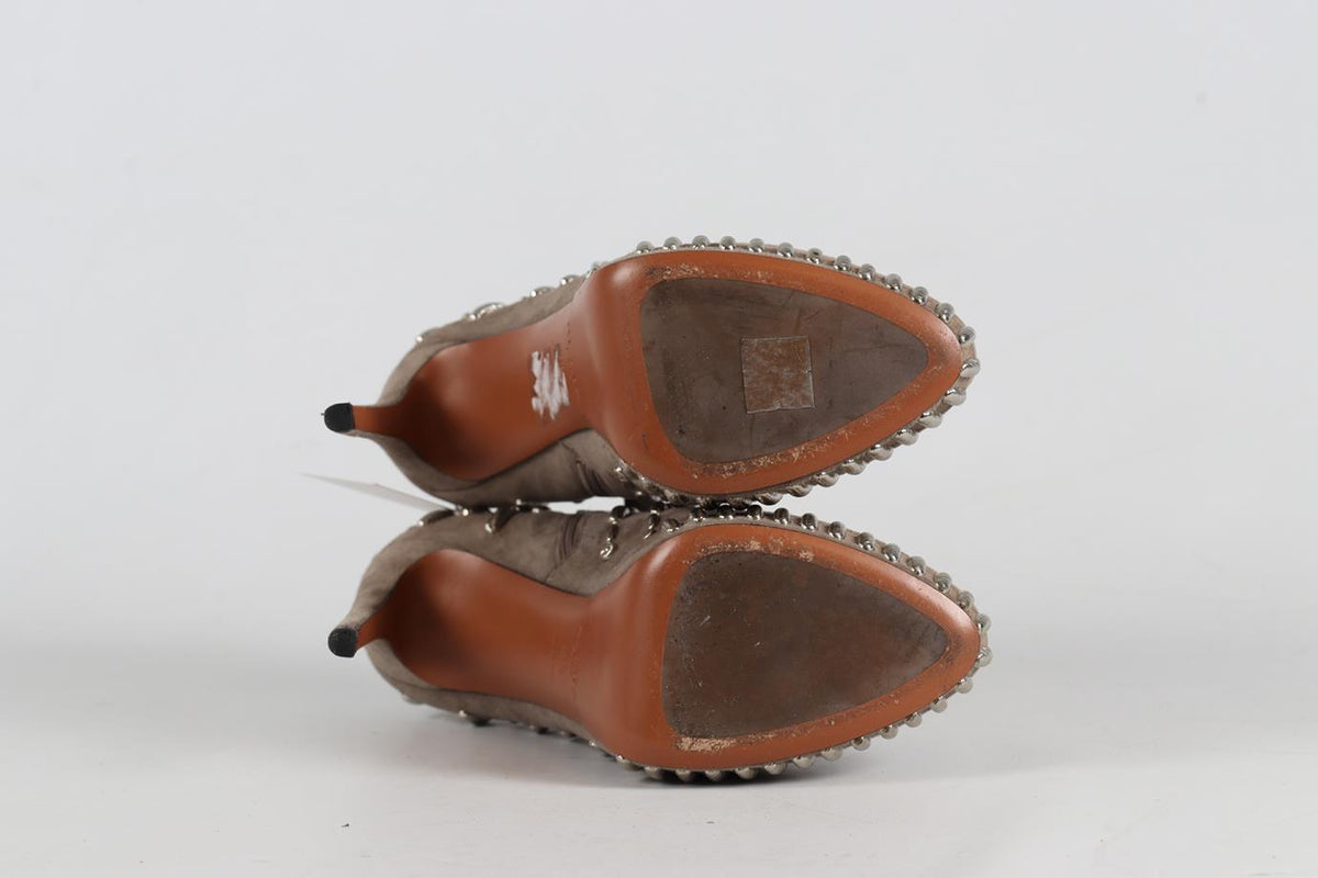 AZZEDINE ALAÏA SUEDE PLATFORM ANKLE BOOTS EU 38.5 UK 5.5 US 8.5