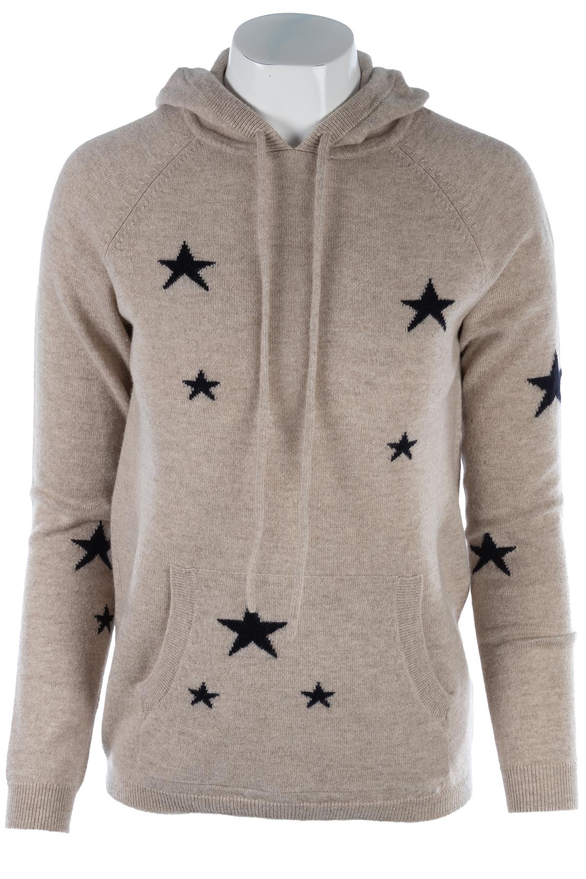 CHINTI & PARKER BEIGE CASHMERE HOODIE XSMALL