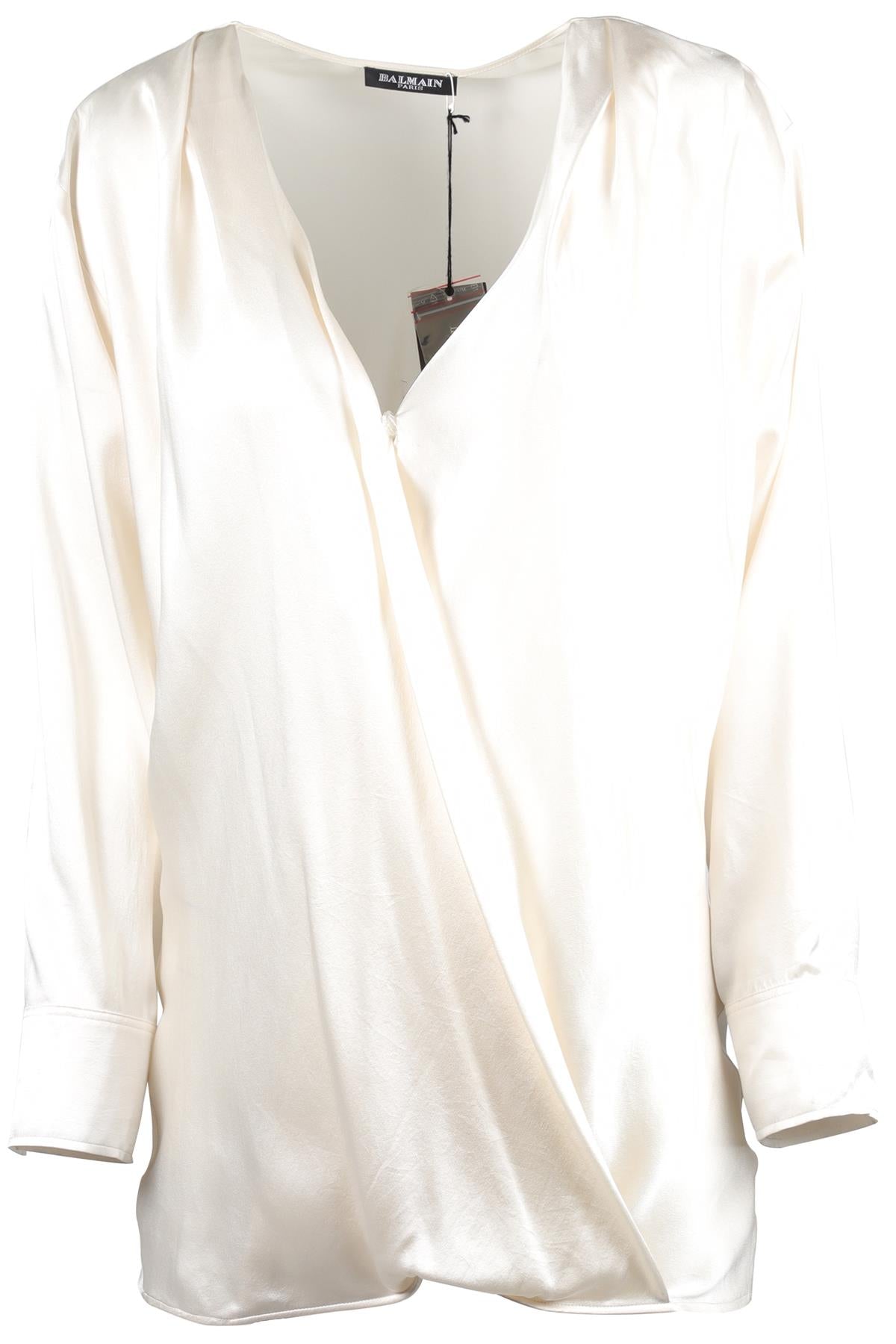 BALMAIN IVORY SILK TOP FR 40 UK 12