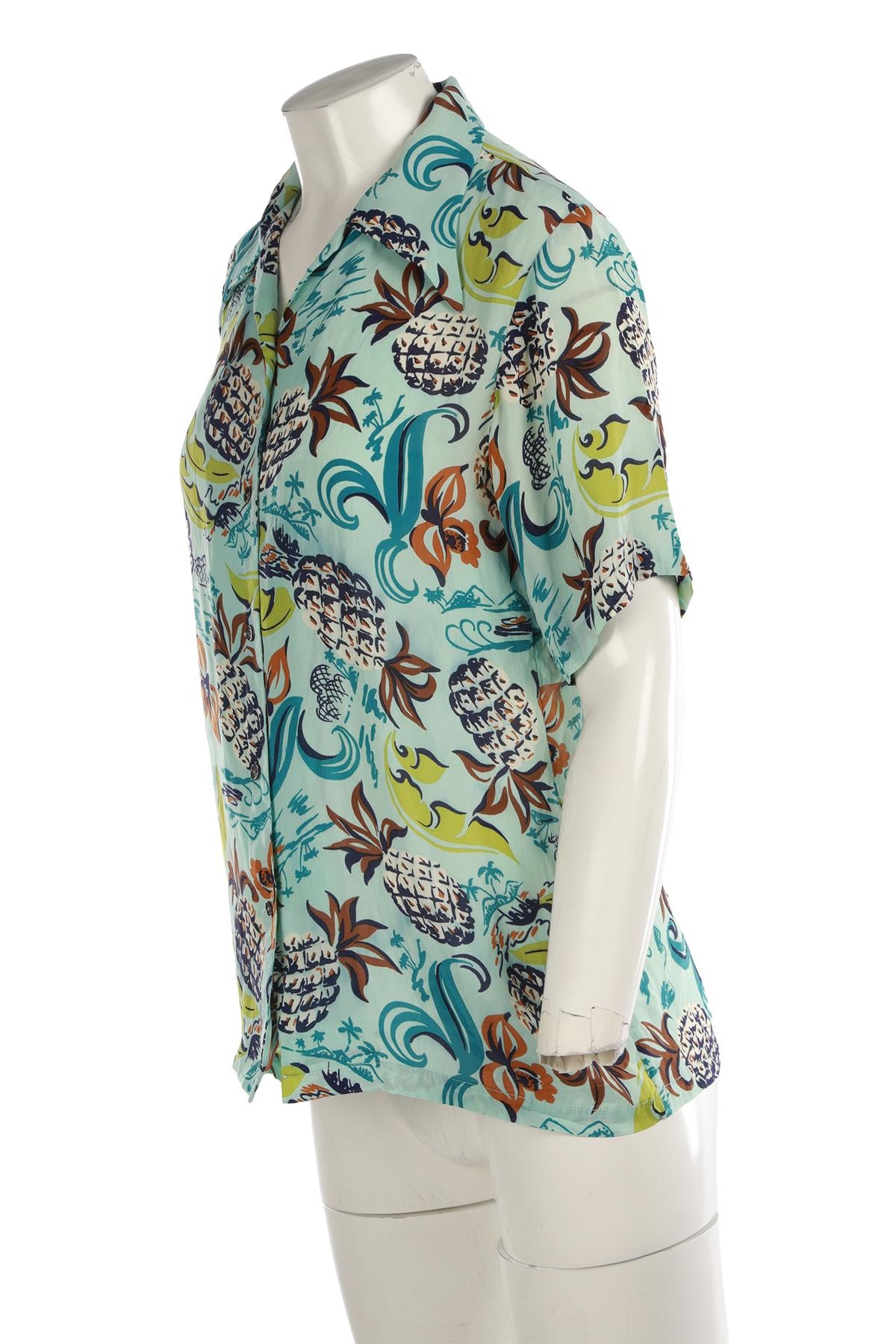 ANNA SUI BLUE SILK SHIRT SMALL