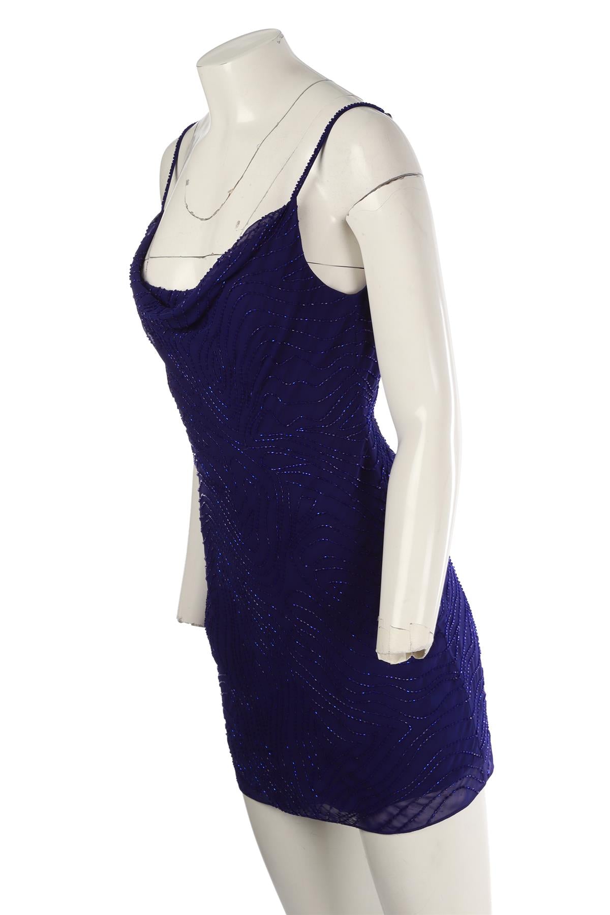 RAT & BOA BLUE CREPE MINI DRESS XSMALL