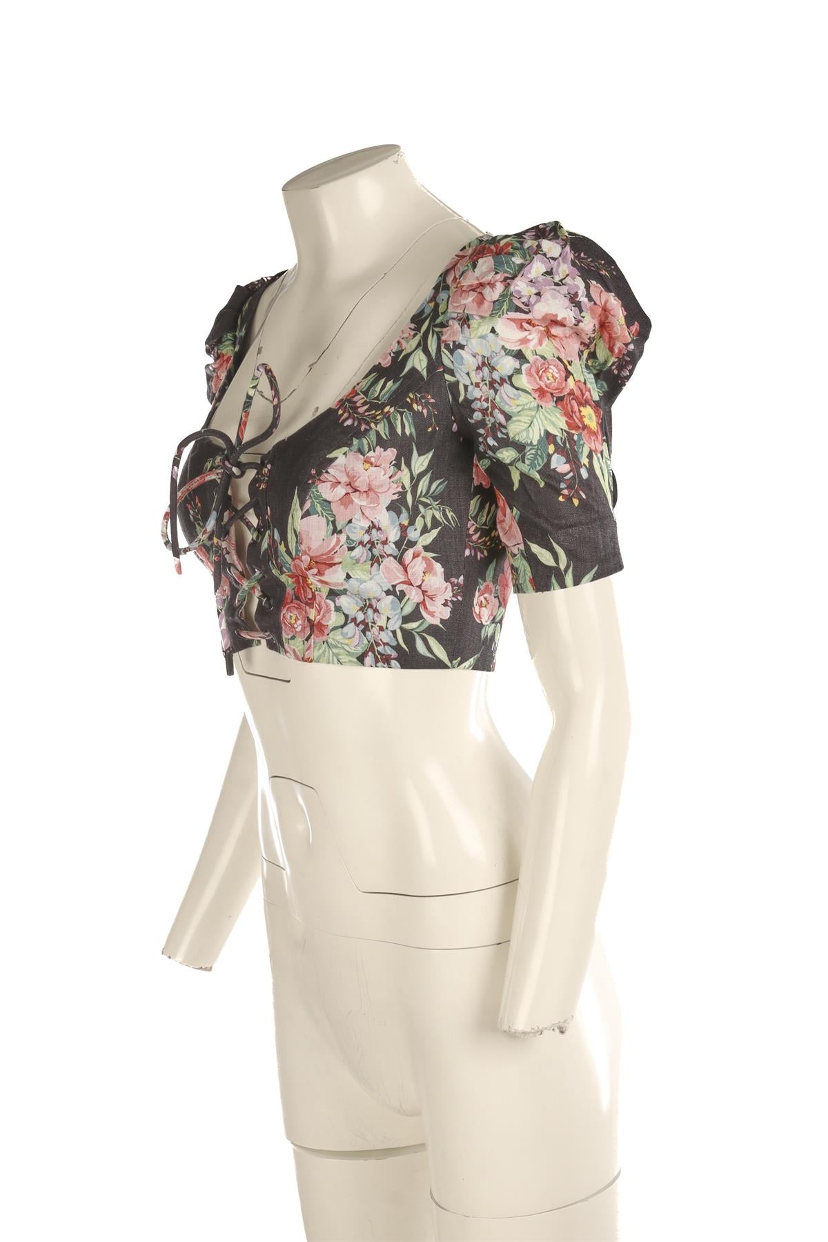 ZIMMERMANN MULTI LINEN TOP UK 8