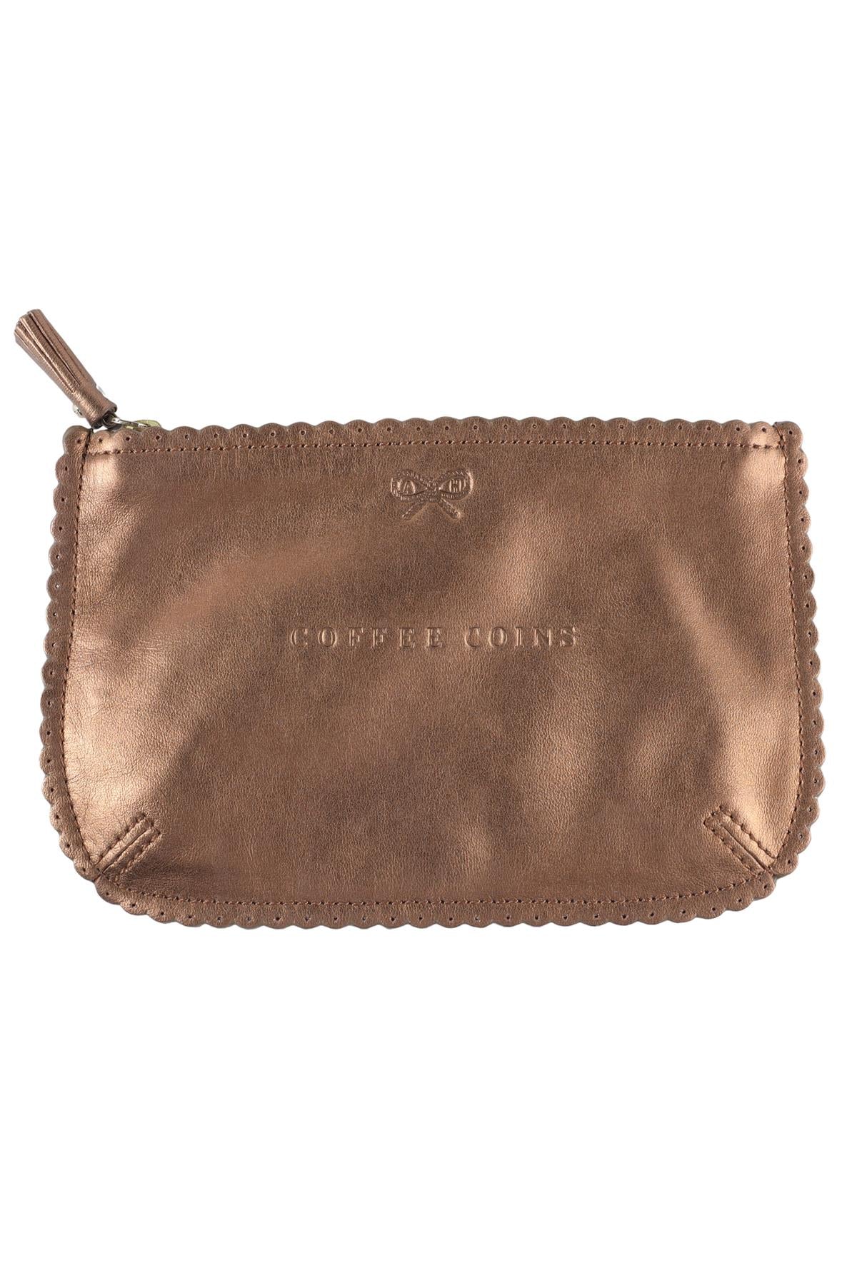 ANYA HINDMARCH BRONZE SMALL LEATHER POUCH