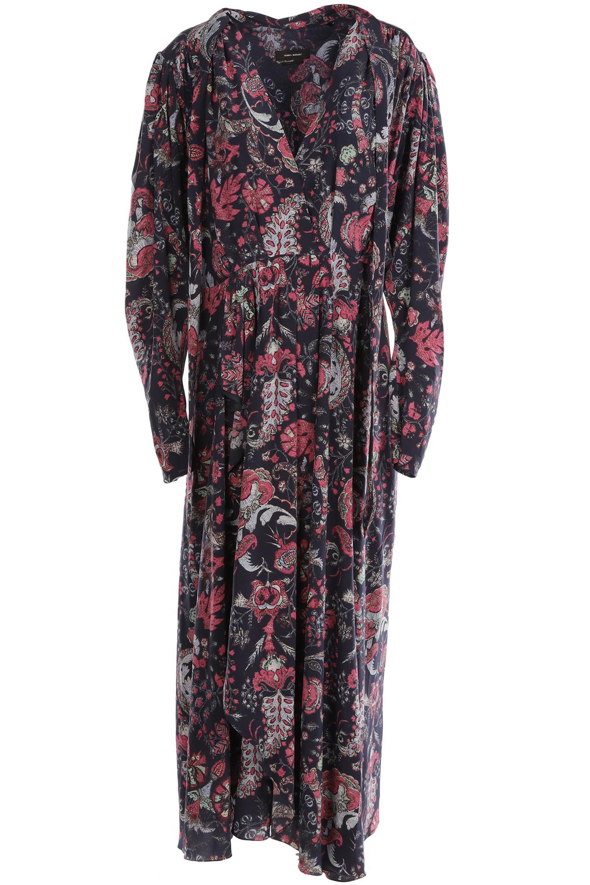 ISABEL MARANT NAVY SILK MAXI DRESS FR 42 UK 14
