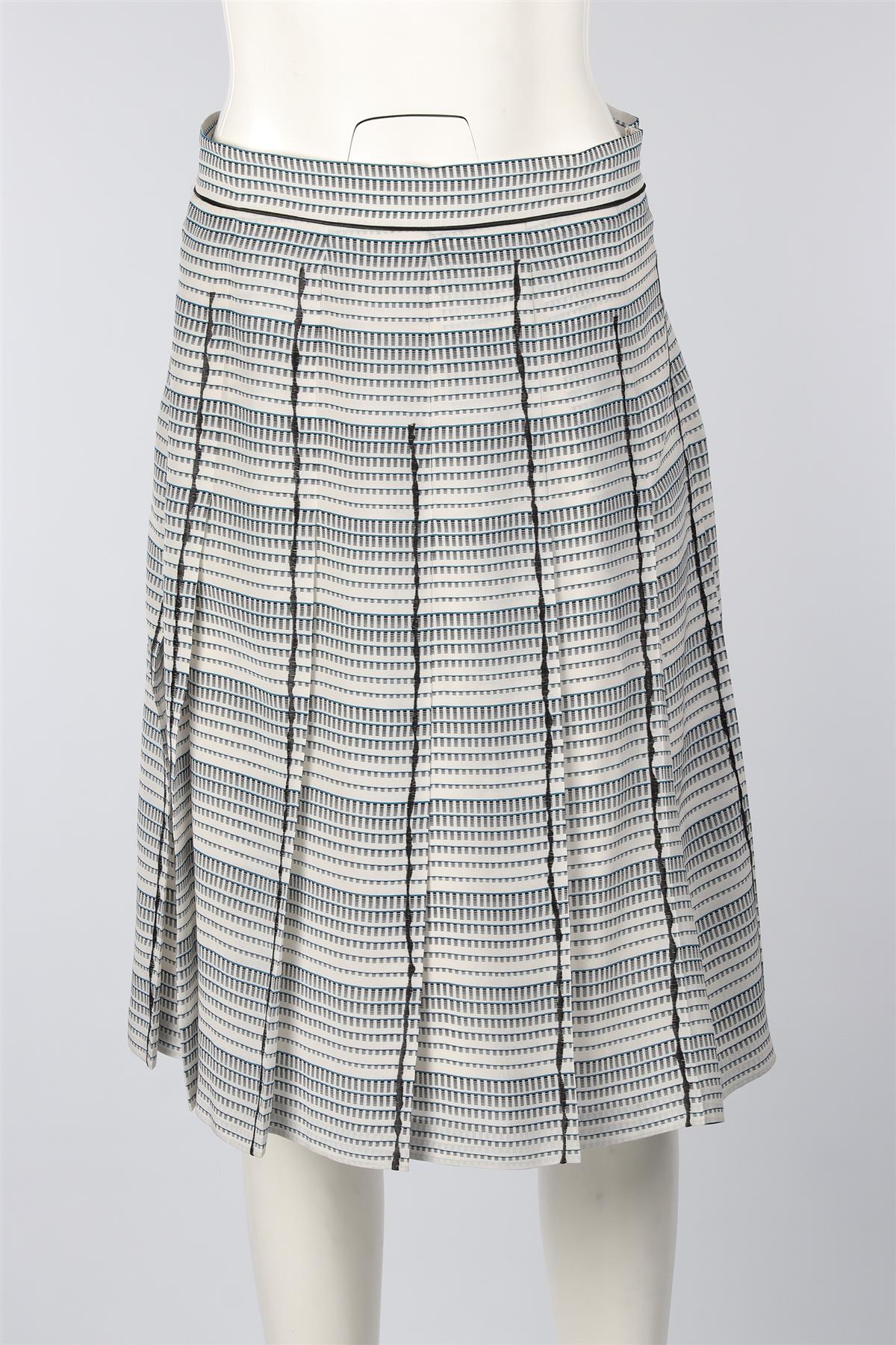 BOTTEGA VENETA BLUE SILK MIDI SKIRT IT 48 UK 16