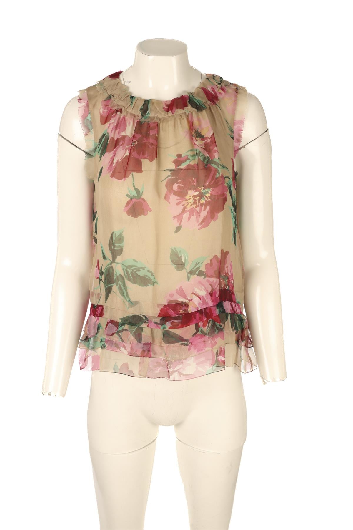 DOLCE & GABBANA BEIGE SILK TOP IT 42 UK 10
