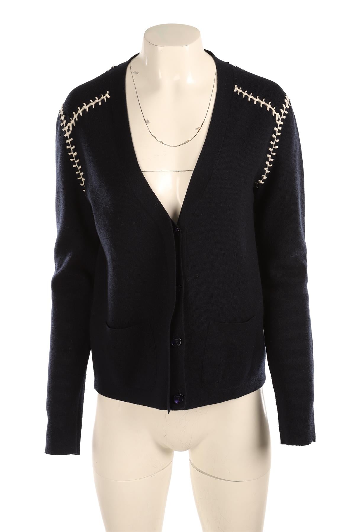 CHLOÉ NAVY CASHMERE CARDIGAN LARGE