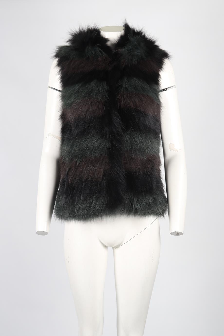 YVES SOLOMON FOX FUR GILET FR 36 UK 8
