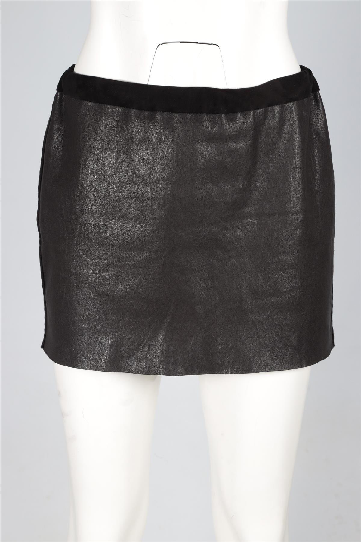 ISABEL MARANT BLACK LEATHER MINI SKIRT FR 40 UK 12