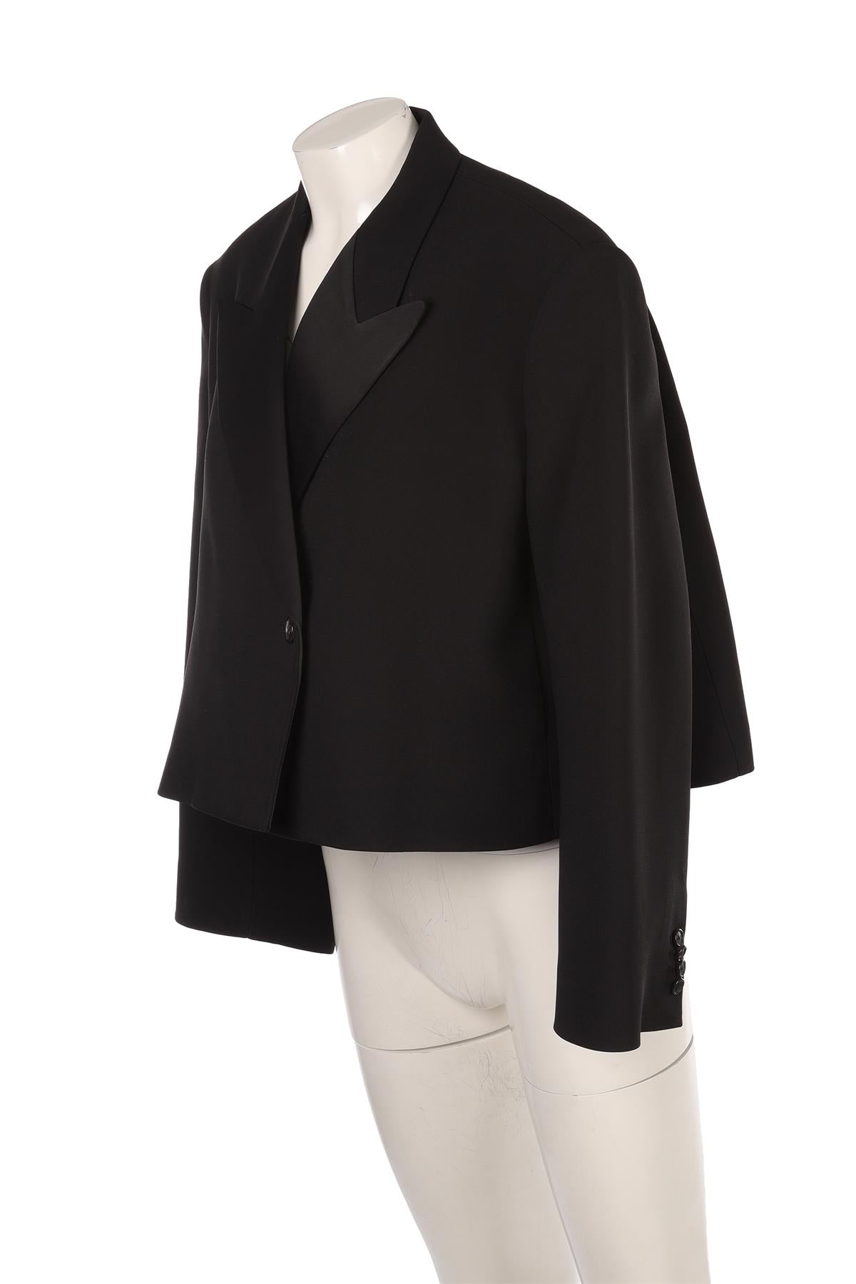 KHAITE BLACK WOVEN BLAZER US 0 UK 4