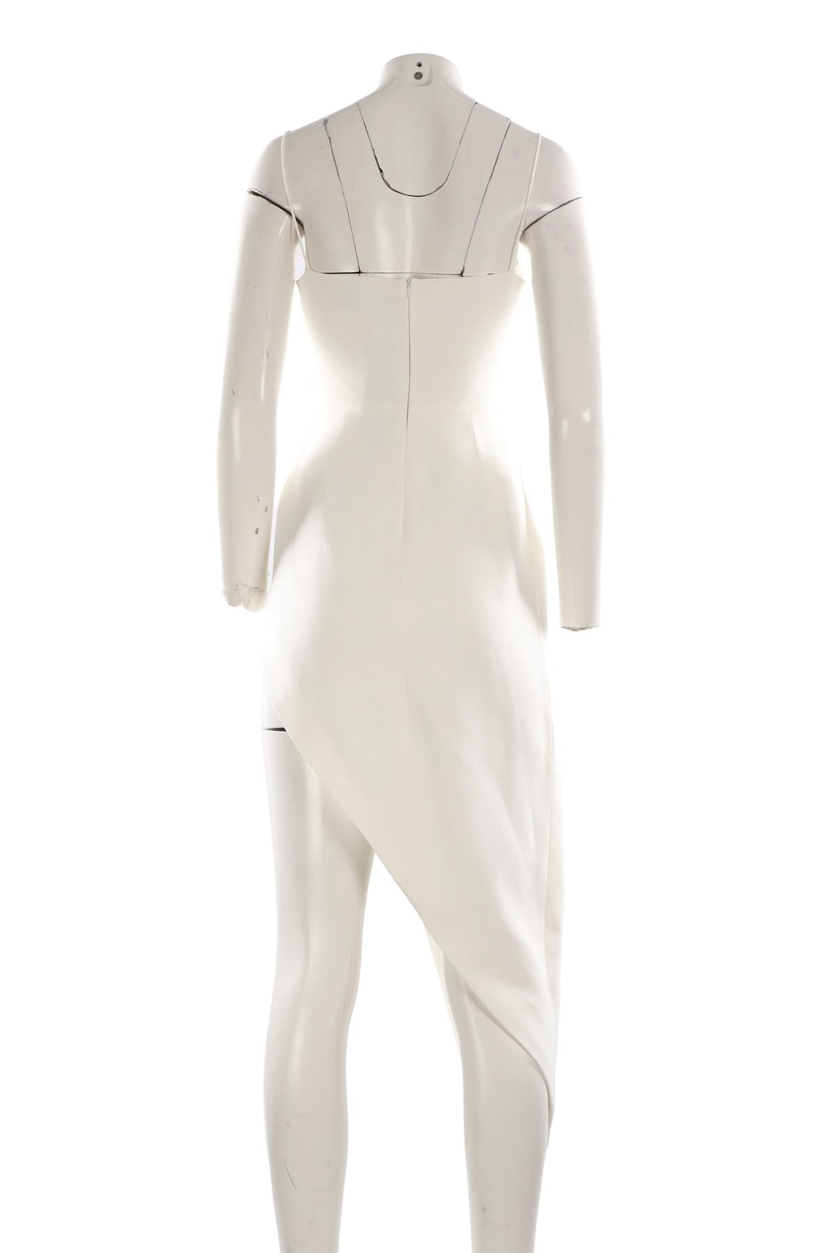 DAVID KOMA WHITE CREPE MIDI DRESS UK 8