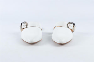 GABRIELA HEARST WHITE LEATHER MULES EU 38 UK 5 US 8