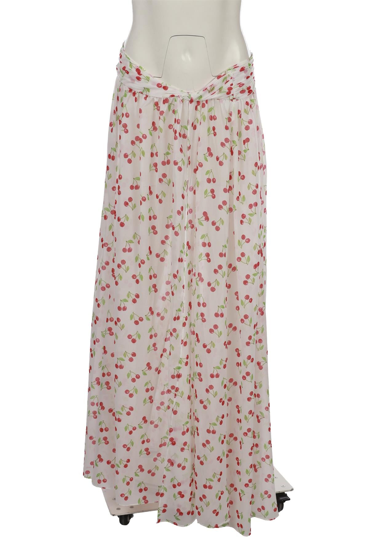 CAROLINE CONSTAS WHITE SATIN MAXI SKIRT SMALL