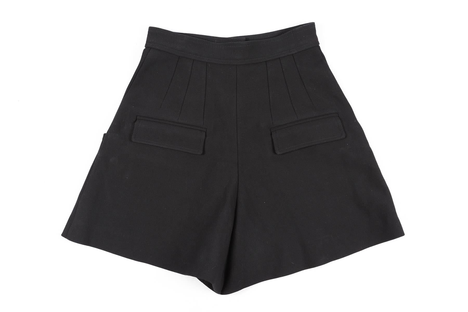 ISABEL MARANT BLACK WOOL SHORTS FR 36 UK 8