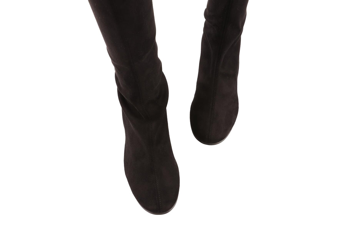 PRETTY BALLERINAS BLACK FAUX SUEDE OVER-THE-KNEE BOOTS  EU 39 UK 6 US 9