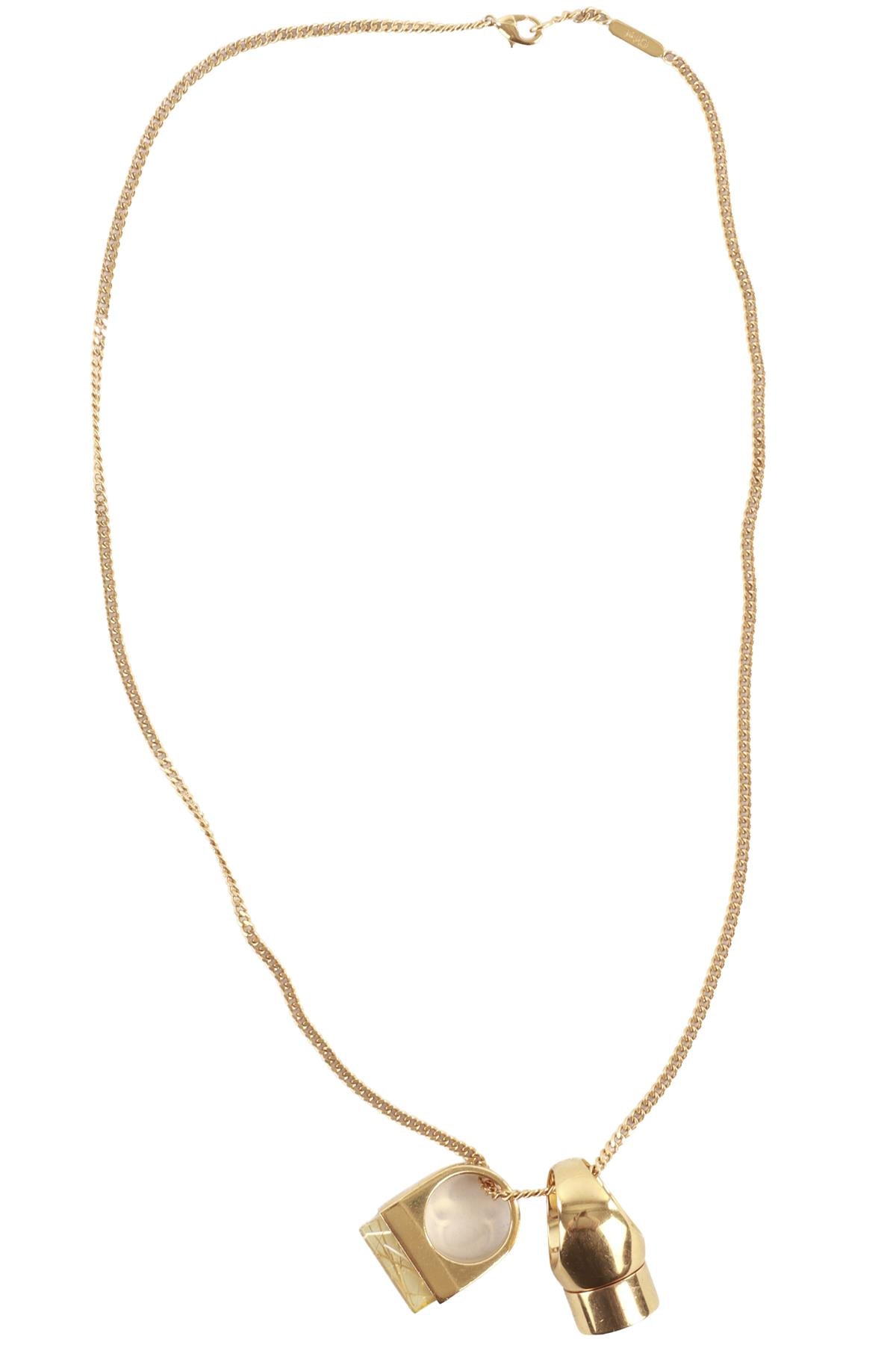 CHLOÉ GOLD RING GOLD TONE CHAIN NECKLACE