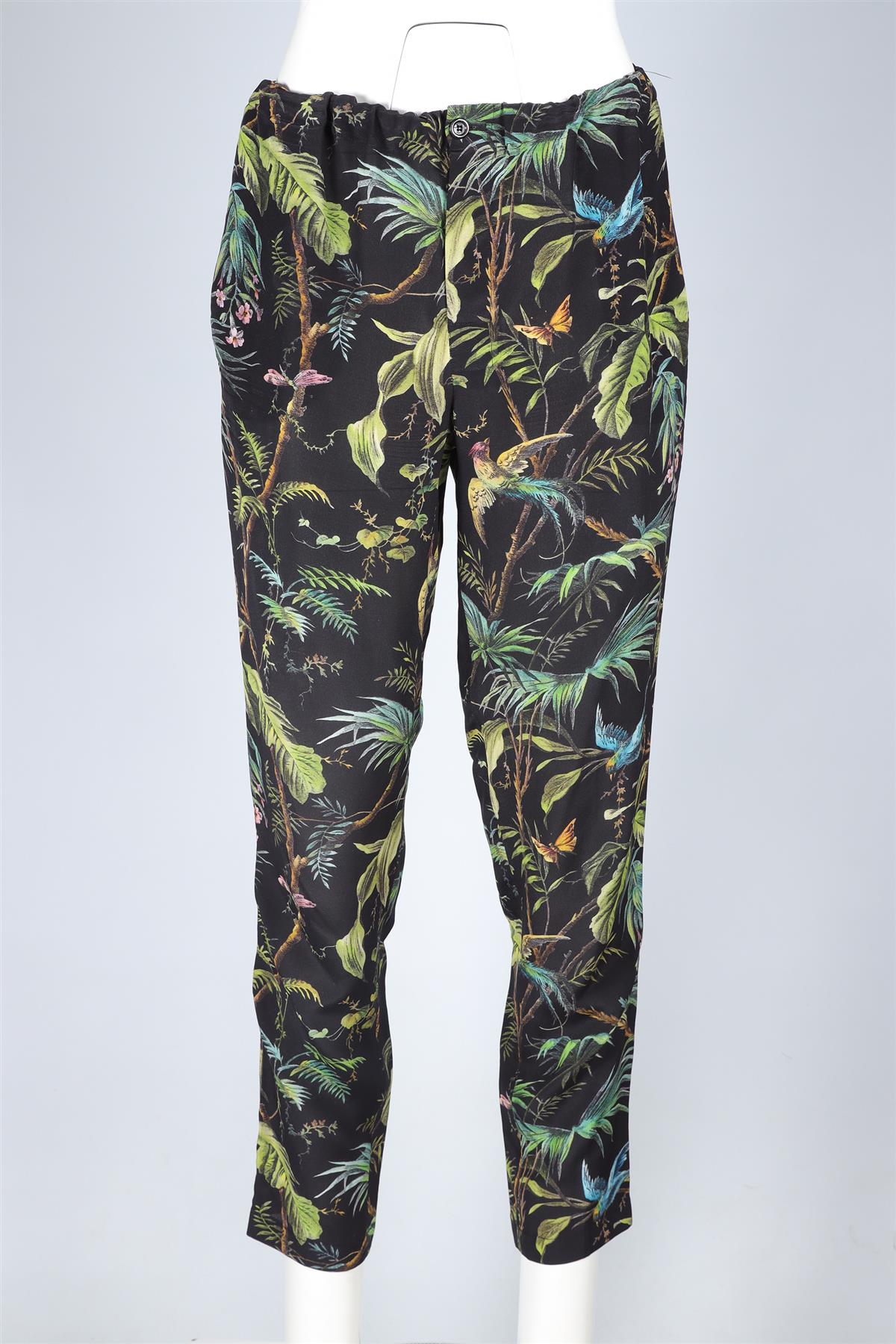 GUCCI BLACK SILK STRAIGHT LEG PANTS IT 46 UK 14