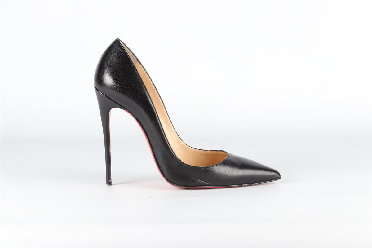CHRISTIAN LOUBOUTIN BLACK LEATHER PUMPS EU 37.5 UK 4.5 US 7.5