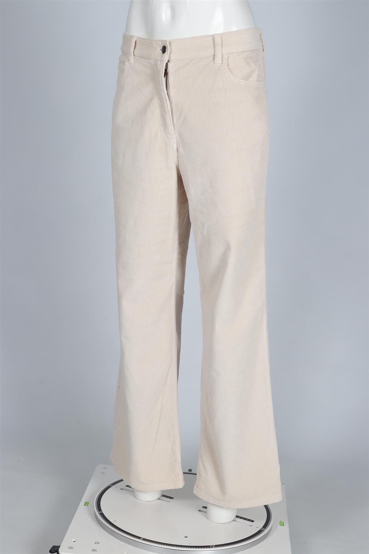 THE ROW CREAM CORDUROY WIDE LEG PANTS US 8 UK 12