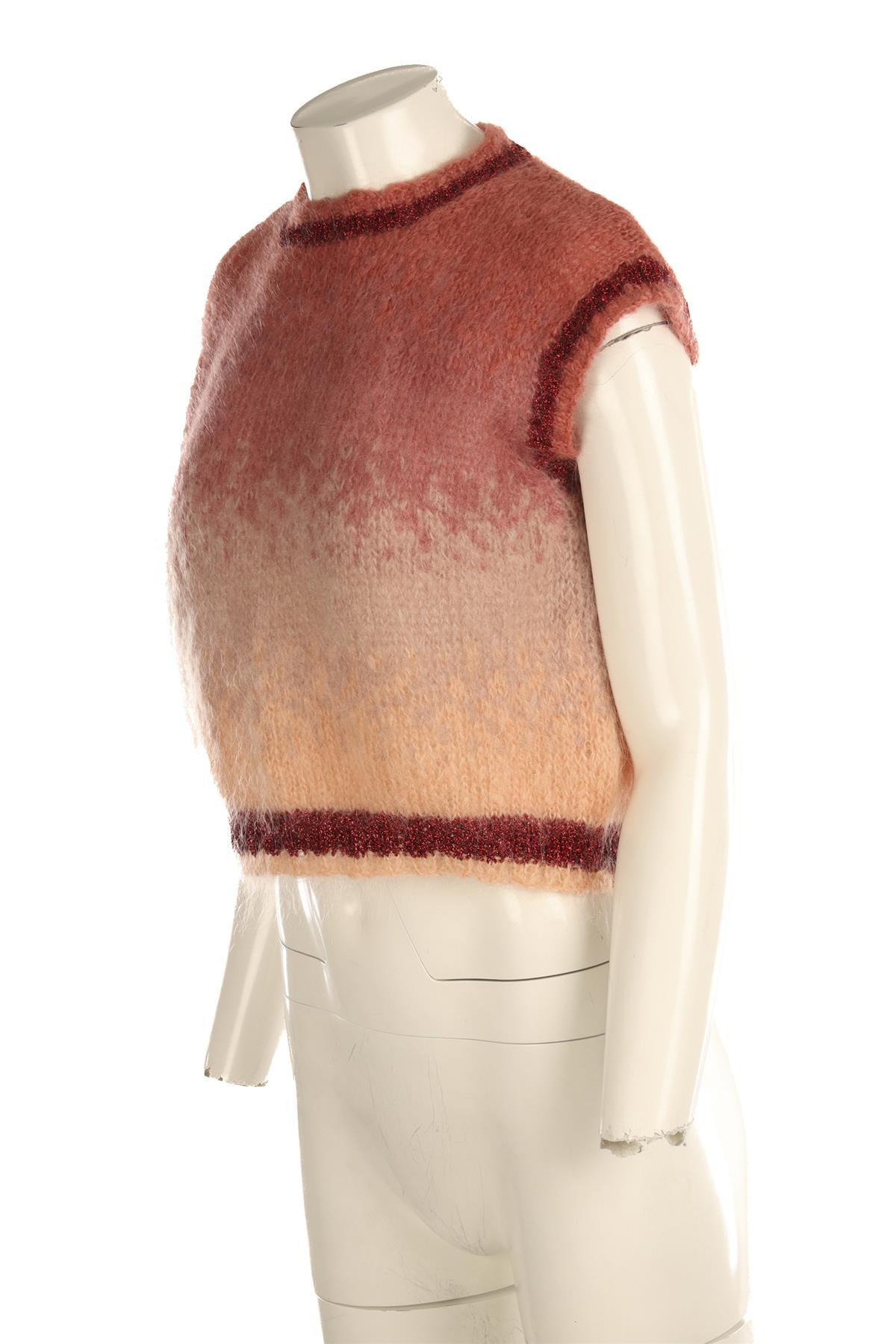 ROSE CARMINE PINK MOHAIR VEST FR 36 UK 8