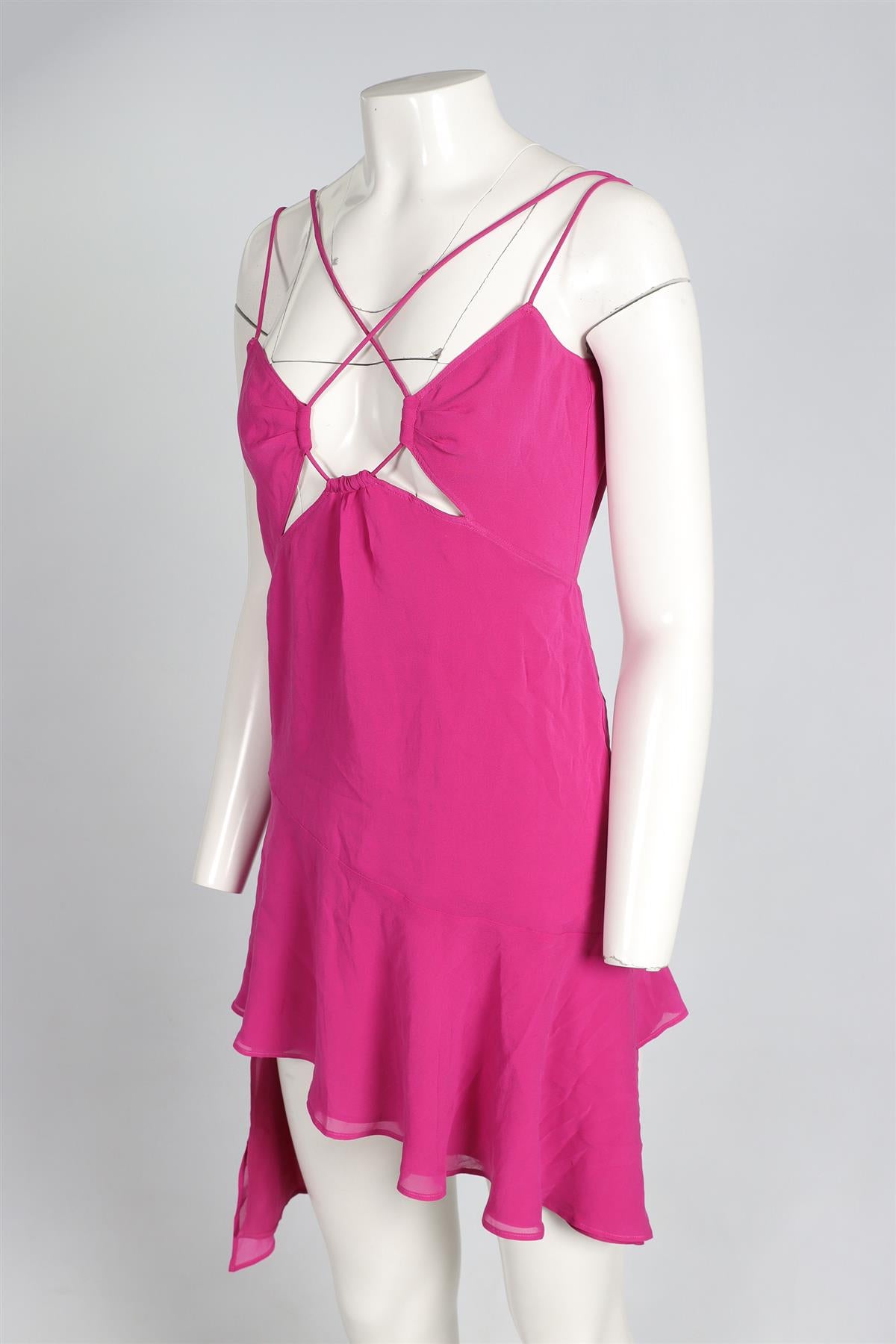 THE ANDAMANE PINK SILK MINI DRESS IT 38 UK 6