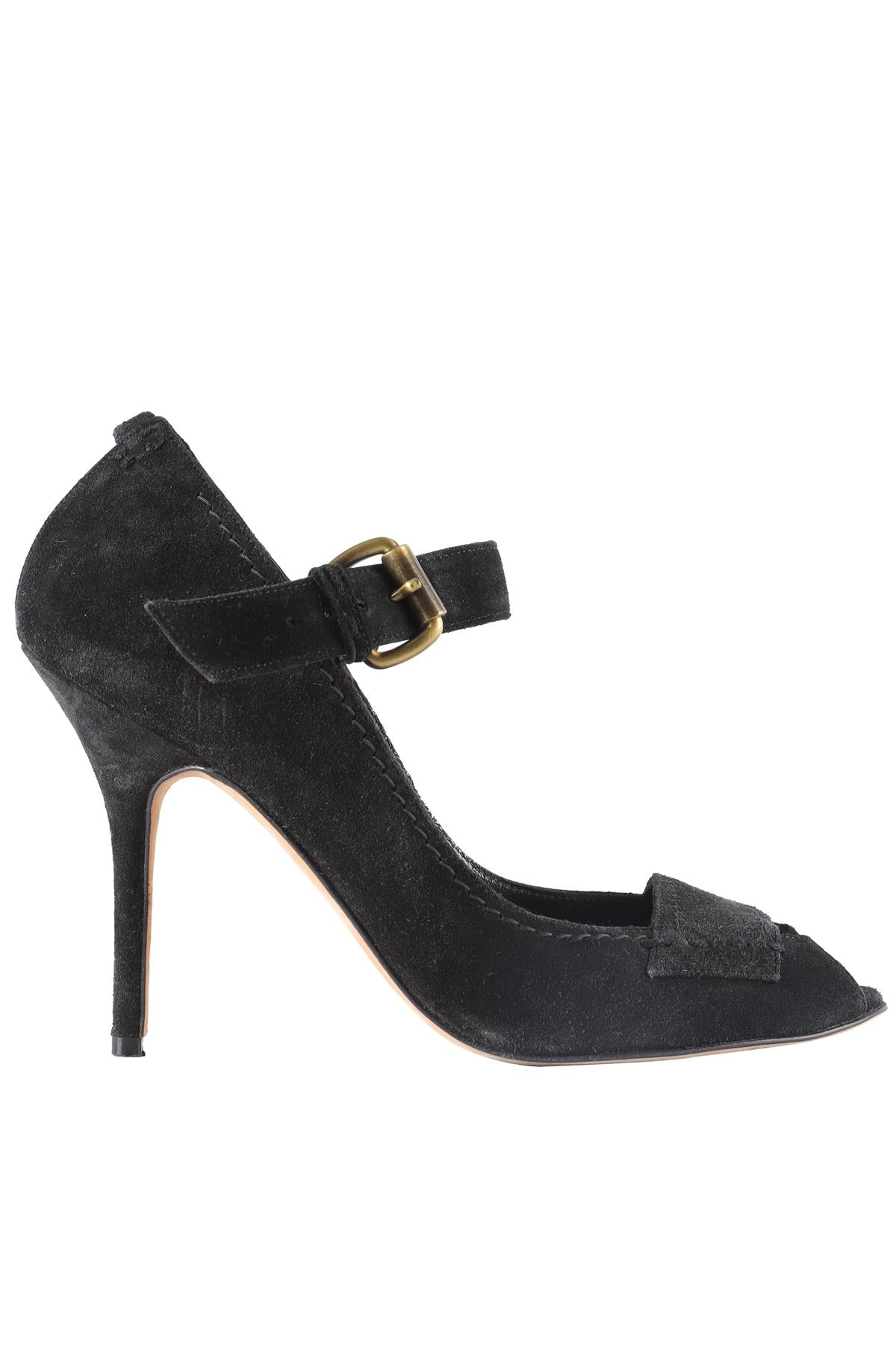 MANOLO BLAHNIK BLACK SUEDE PUMPS EU 39.5 UK 6.5 US 9.5