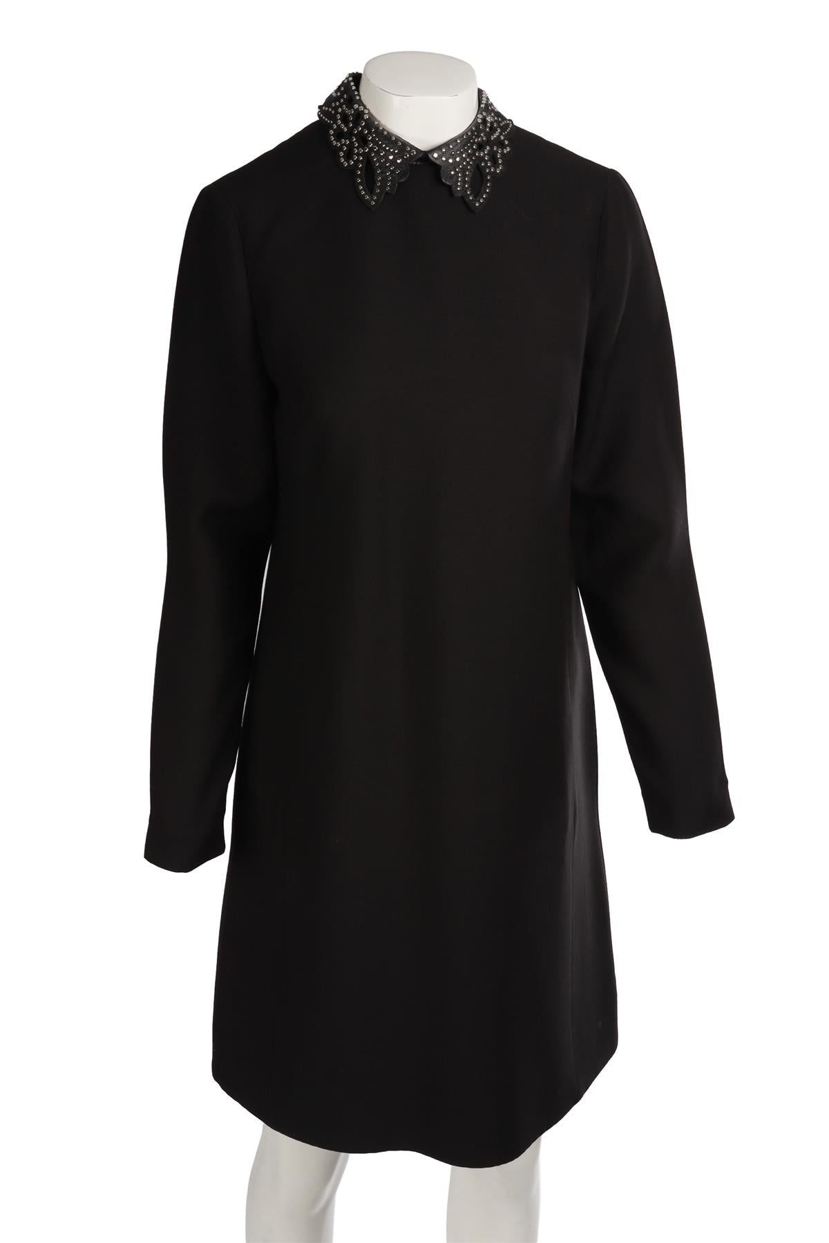 VALENTINO BLACK CREPE MIDI DRESS IT 44 UK 12