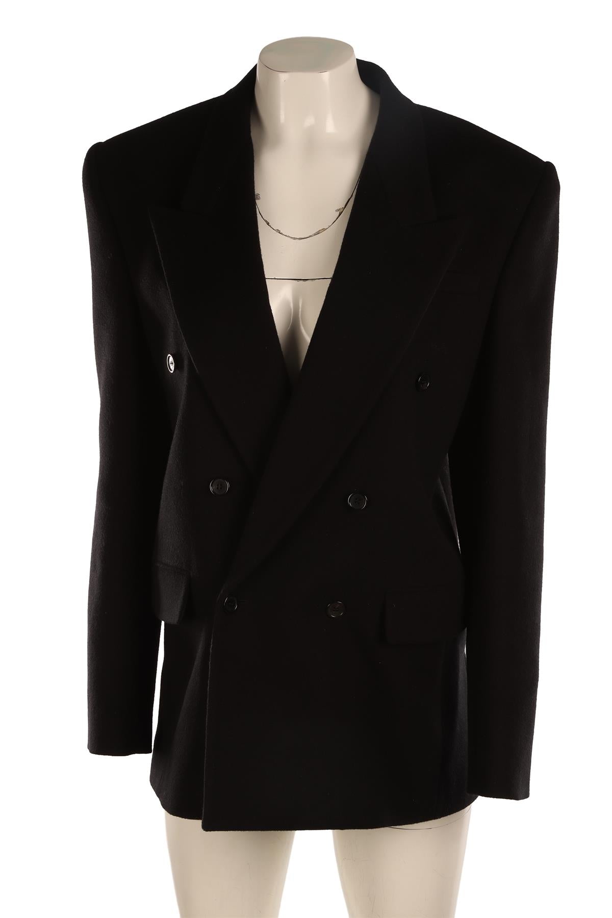 SAINT LAURENT BLACK WOOL BLAZER FR 40 UK 12