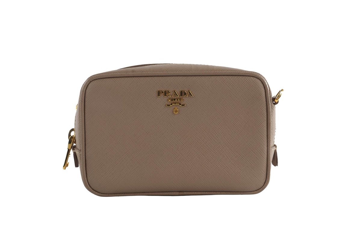 PRADA NUDE LUX CAMERA MINI SAFFIANO LEATHER CROSSBODY BAG