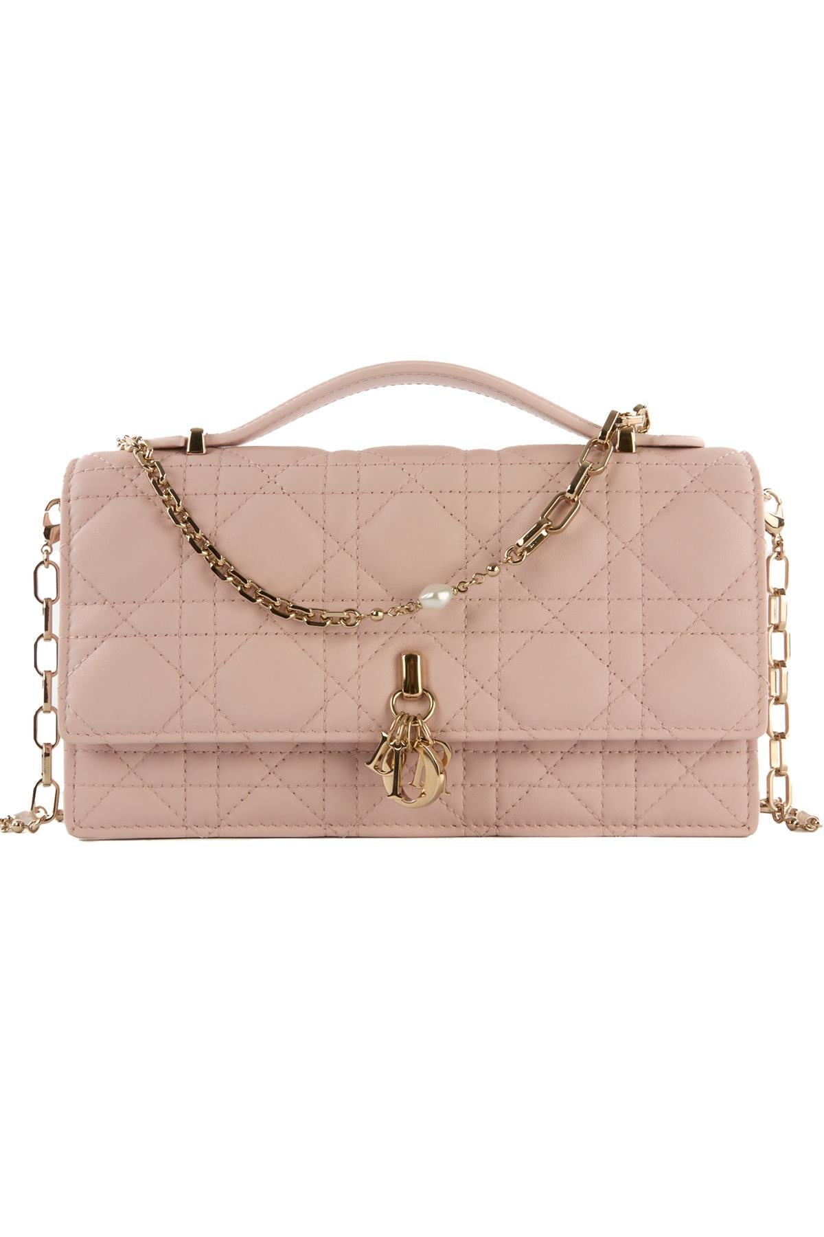 CHRISTIAN DIOR PINK MY DIOR MINI CANNAGE LEATHER CROSSBODY BAG
