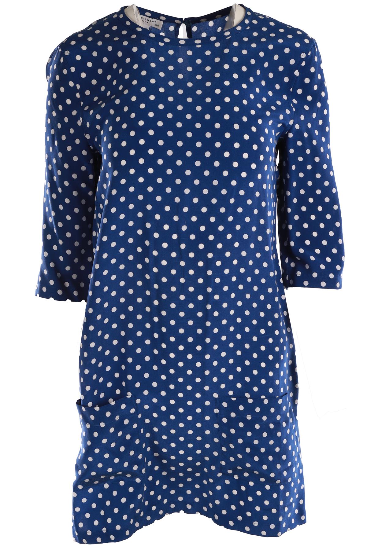 EQUIPMENT BLUE SILK MIDI DRESS XSMALL