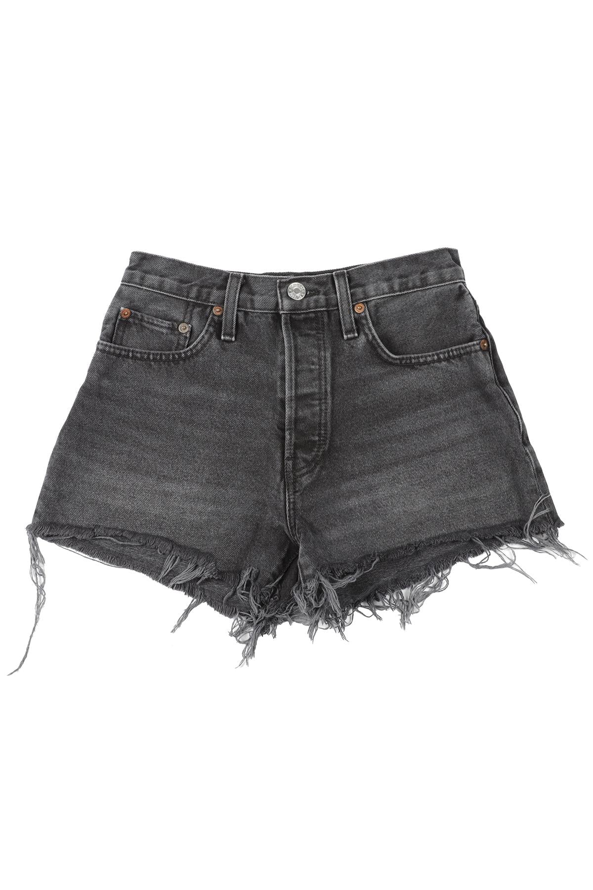 RE/DONE GREY HIGH RISE DENIM SHORTS W24 UK 6