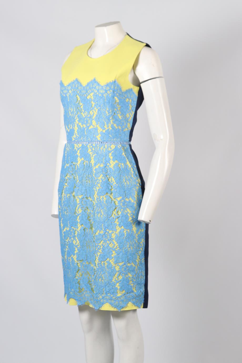 PREEN BY THORNTON BREGAZZI LACE AND SILK BLEND MIDI DRESS MEDIUM