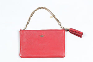 COACH RED LEATHER POUCH