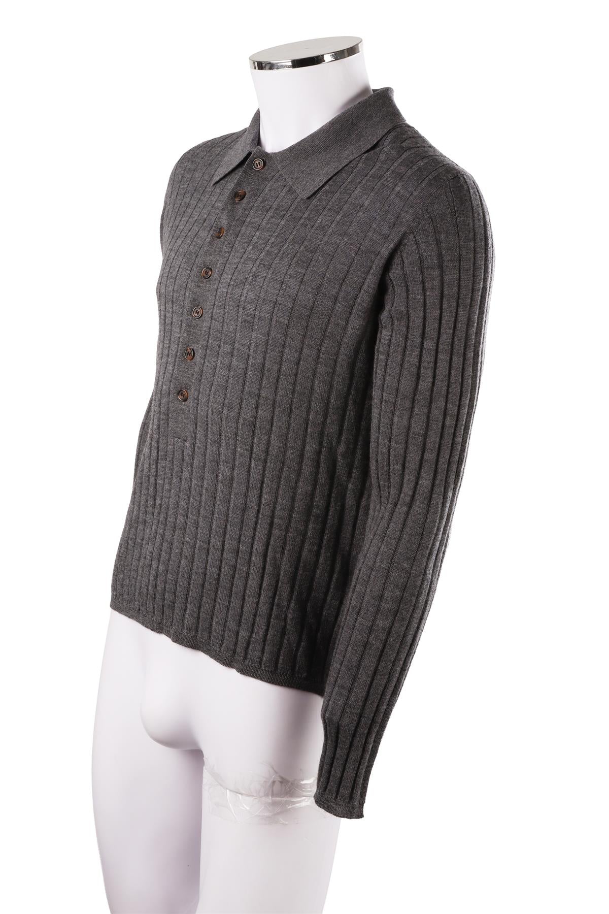GREY MEN'S WOOL SWEATER