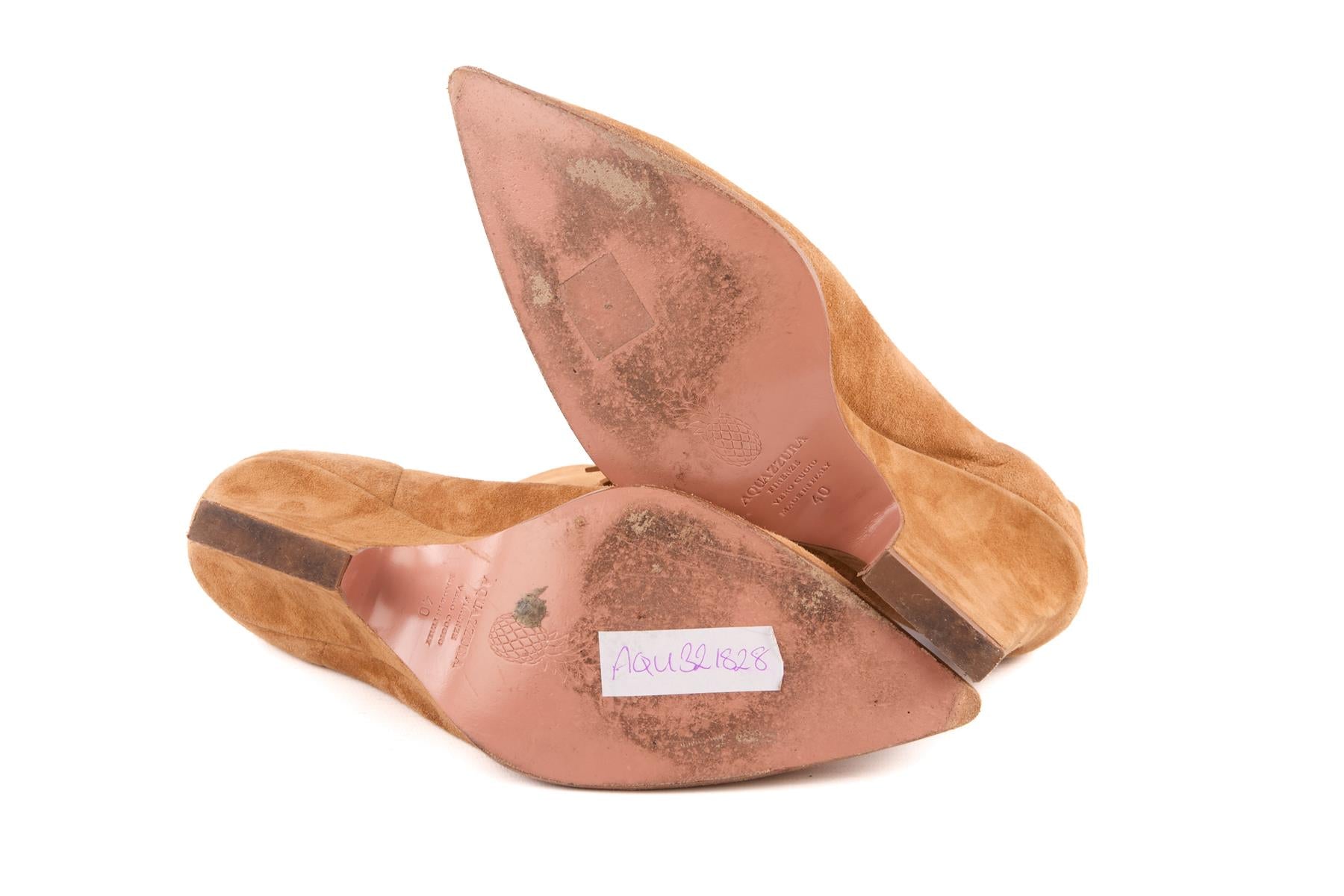 AQUAZZURA BEIGE SUEDE ANKLE BOOTS EU 40 UK 7 US 10