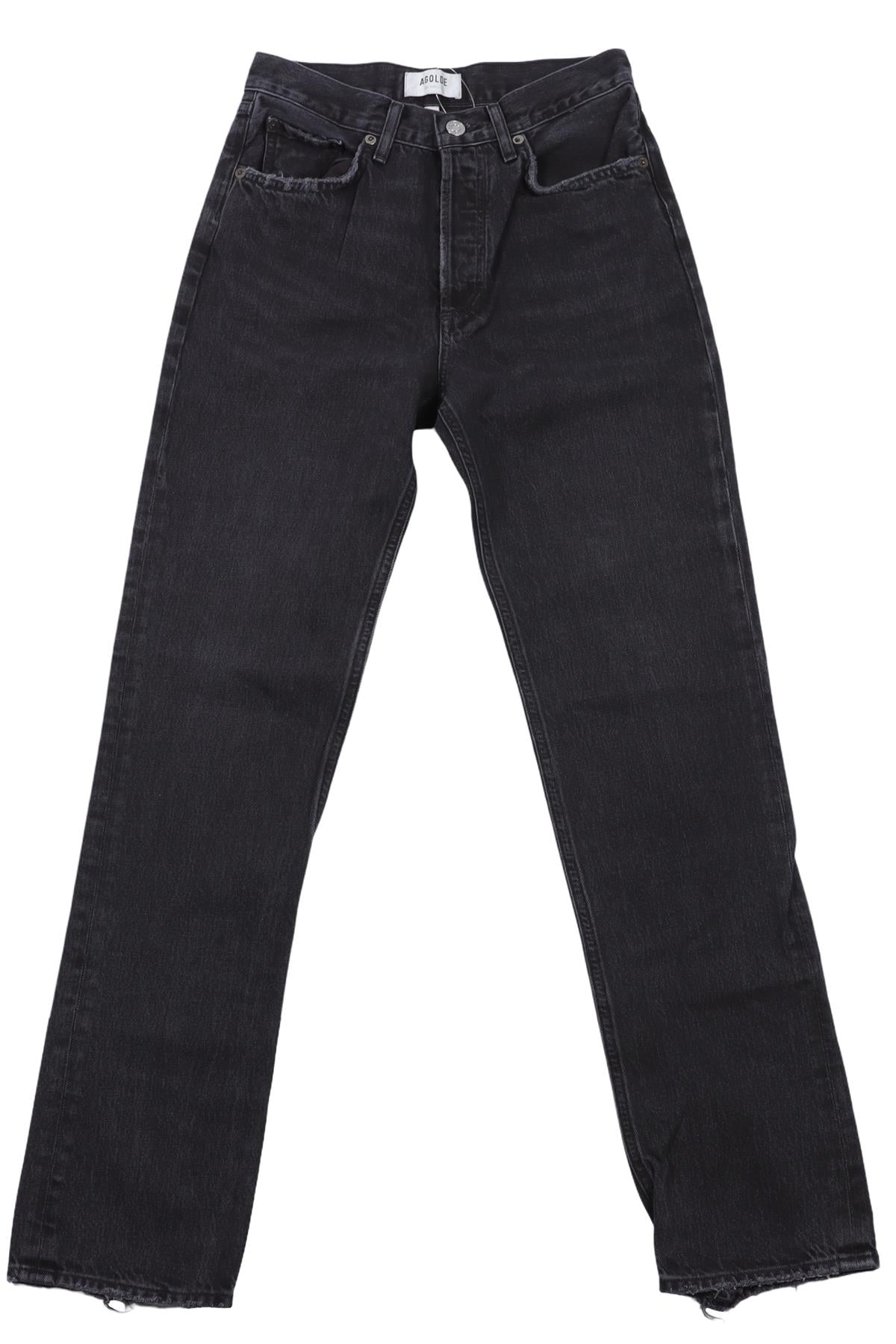 AGOLDE BLACK HIGH RISE STRAIGHT LEG JEANS W24 UK 6