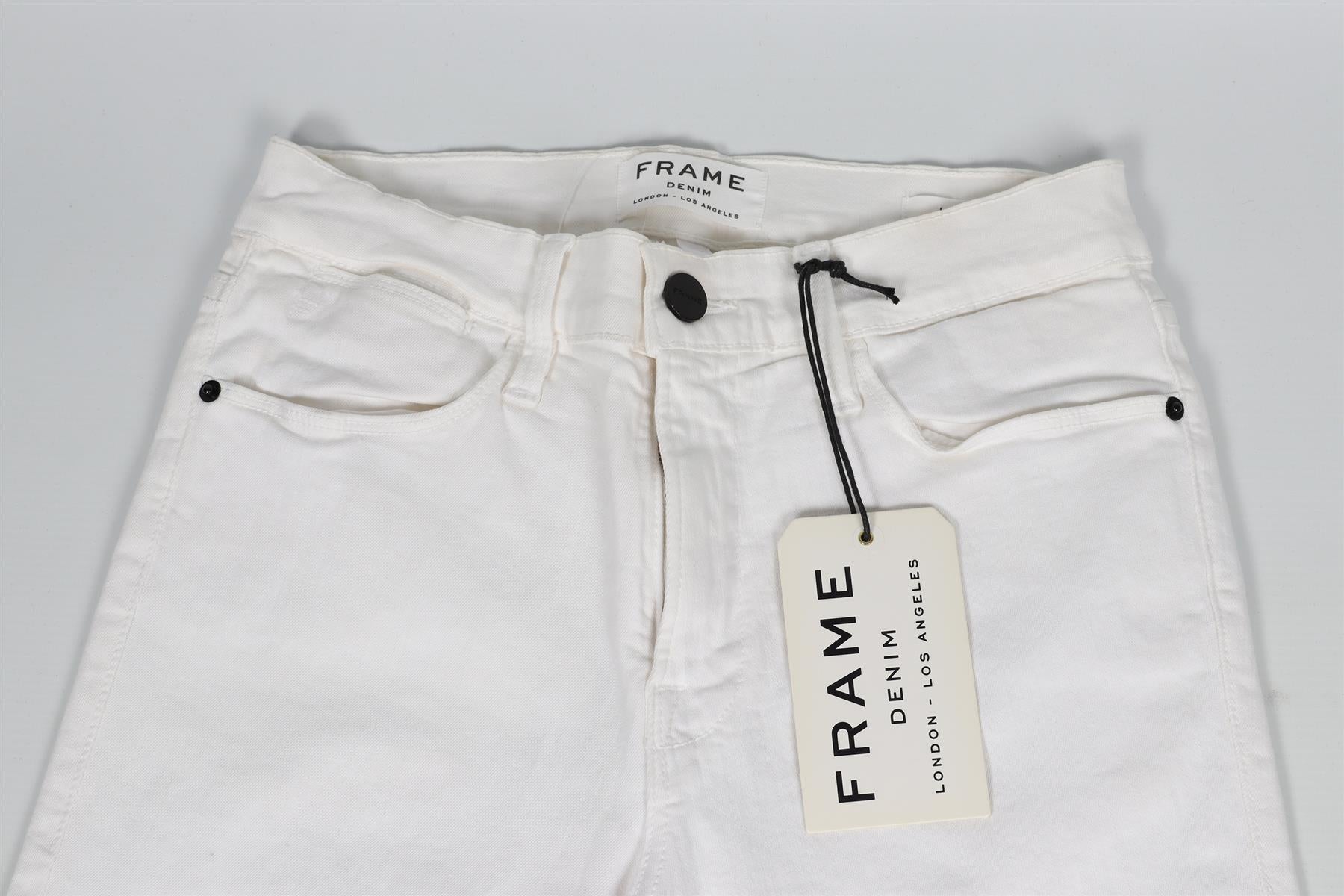 FRAME WHITE HIGH RISE SKINNY JEANS W27 UK 8-10