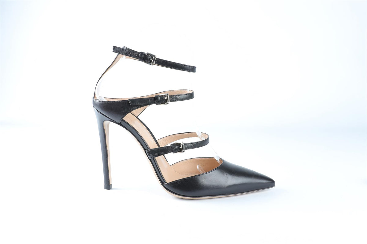 GIANVITO ROSSI BLACK LEATHER PUMPS EU 36 UK 3 US 6