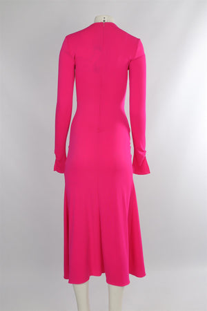 DAVID KOMA PINK JERSEY MIDI DRESS UK 8