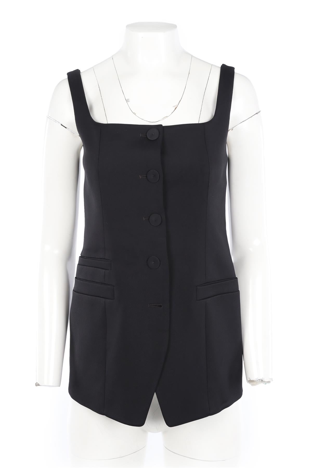 ANOTHER TOMORROW BLACK WOVEN WAISTCOAT IT 40 UK 8